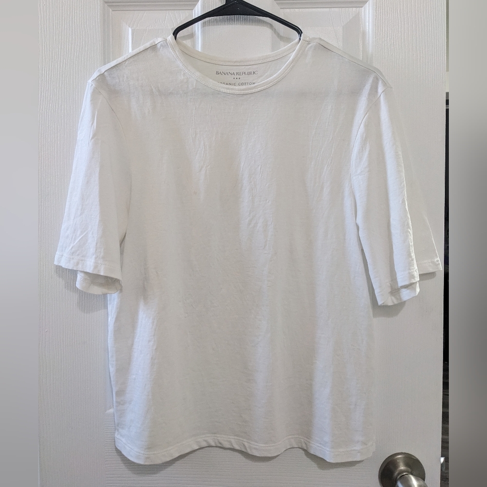 EUC Banana Republic Factory women's relaxed organic cotton t-shirt,white,XS